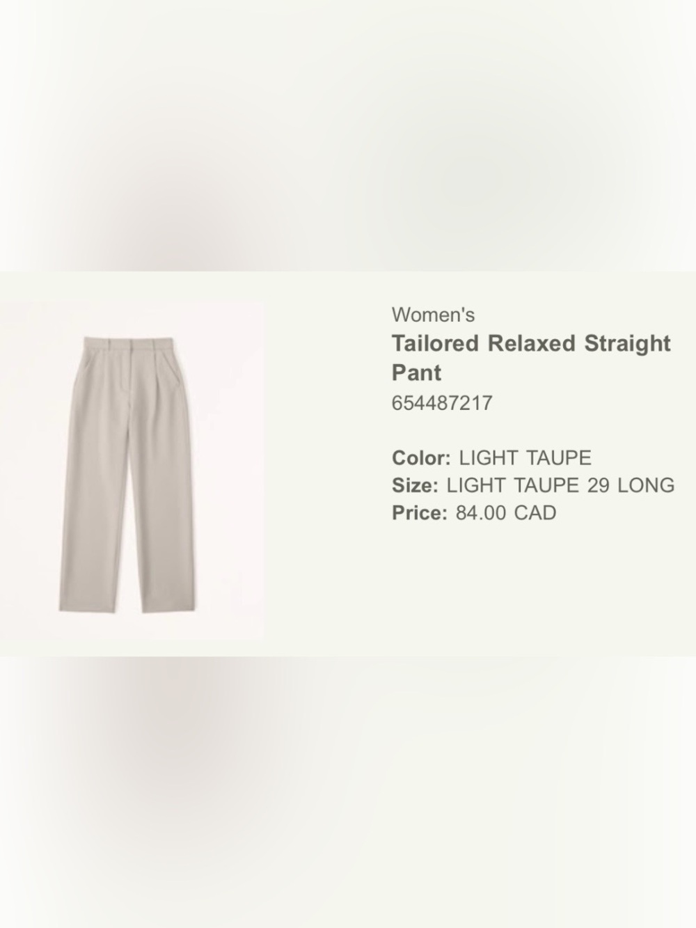 Abercrombie & Fitch Cream High-Waist Trousers